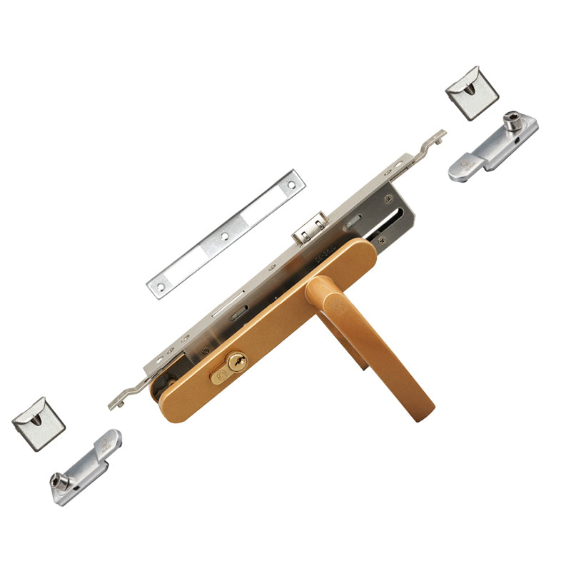 Flat door multi-point lock Plastic steel door lock Inside and outside handle lock Door lock